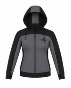 Ladies Armored Motorcycle Reflective Softshell Hoodie - Storm Grey - MOTORBIKEHORSE