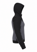 Ladies Armored Motorcycle Reflective Softshell Hoodie - Storm Grey - MOTORBIKEHORSE