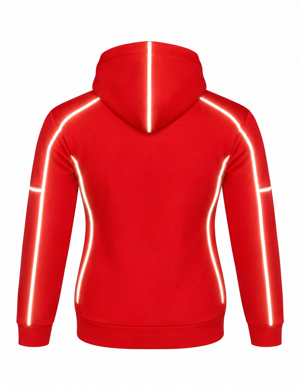 Ladies Armored Motorcycle Reflective Softshell Hoodie - Red Blaze - MOTORBIKEHORSE