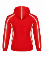Ladies Armored Motorcycle Reflective Softshell Hoodie - Red Blaze - MOTORBIKEHORSE