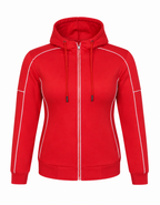 Ladies Armored Motorcycle Reflective Softshell Hoodie - Red Blaze - MOTORBIKEHORSE
