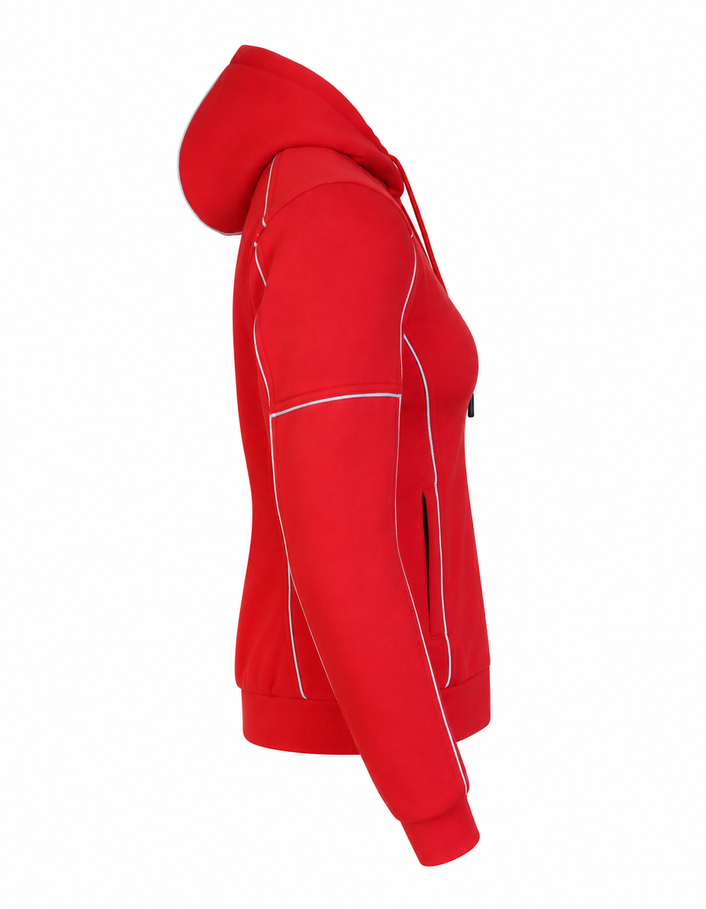 Ladies Armored Motorcycle Reflective Softshell Hoodie - Red Blaze - MOTORBIKEHORSE
