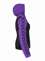 Ladies Armored Motorcycle Reflective Softshell Hoodie - Purple and Black - MOTORBIKEHORSE