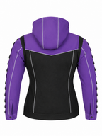 Ladies Armored Motorcycle Reflective Softshell Hoodie - Purple and Black - MOTORBIKEHORSE
