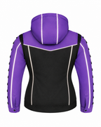 Ladies Armored Motorcycle Reflective Softshell Hoodie - Purple and Black - MOTORBIKEHORSE