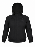 Ladies Armored Motorcycle Reflective Softshell Hoodie - Elite Black - MOTORBIKEHORSE