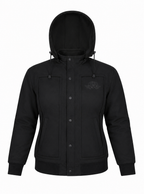 Ladies Armored Motorcycle Reflective Softshell Hoodie - Elite Black - MOTORBIKEHORSE