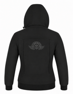 Ladies Armored Motorcycle Reflective Softshell Hoodie - Elite Black - MOTORBIKEHORSE