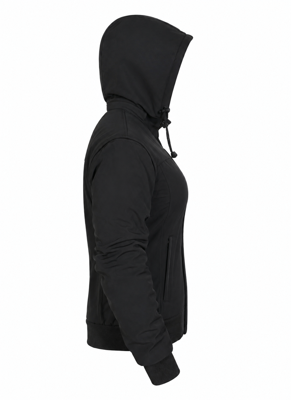 Ladies Armored Motorcycle Reflective Softshell Hoodie - Elite Black - MOTORBIKEHORSE