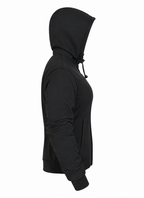 Ladies Armored Motorcycle Reflective Softshell Hoodie - Elite Black - MOTORBIKEHORSE