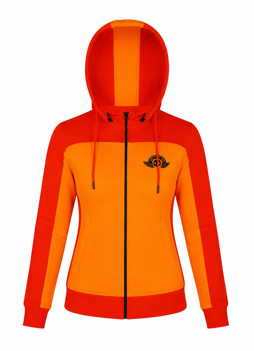 Ladies Armored Motorcycle Reflective Softshell Hoodie - Inferno Split - MOTORBIKEHORSE