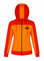 Ladies Armored Motorcycle Reflective Softshell Hoodie - Inferno Split - MOTORBIKEHORSE