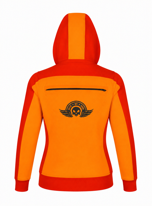 Ladies Armored Motorcycle Reflective Softshell Hoodie - Inferno Split - MOTORBIKEHORSE