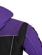 Ladies Armored Motorcycle Reflective Softshell Hoodie - Purple and Black - MOTORBIKEHORSE