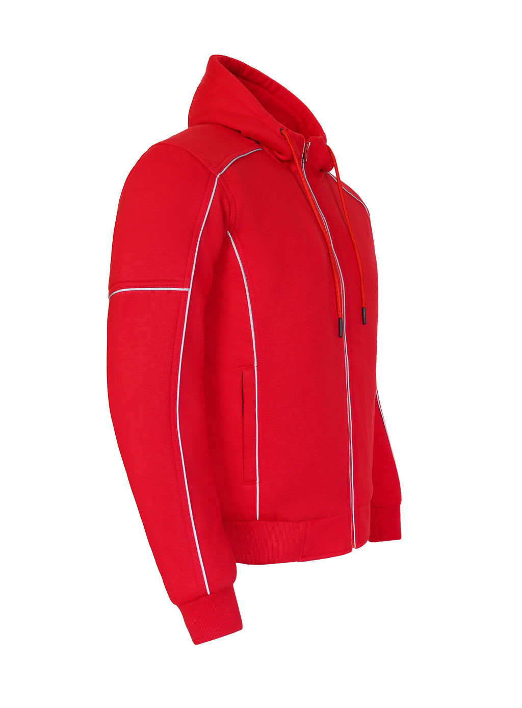 Ladies Armored Motorcycle Reflective Softshell Hoodie - Red Blaze - MOTORBIKEHORSE